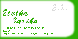 etelka kariko business card